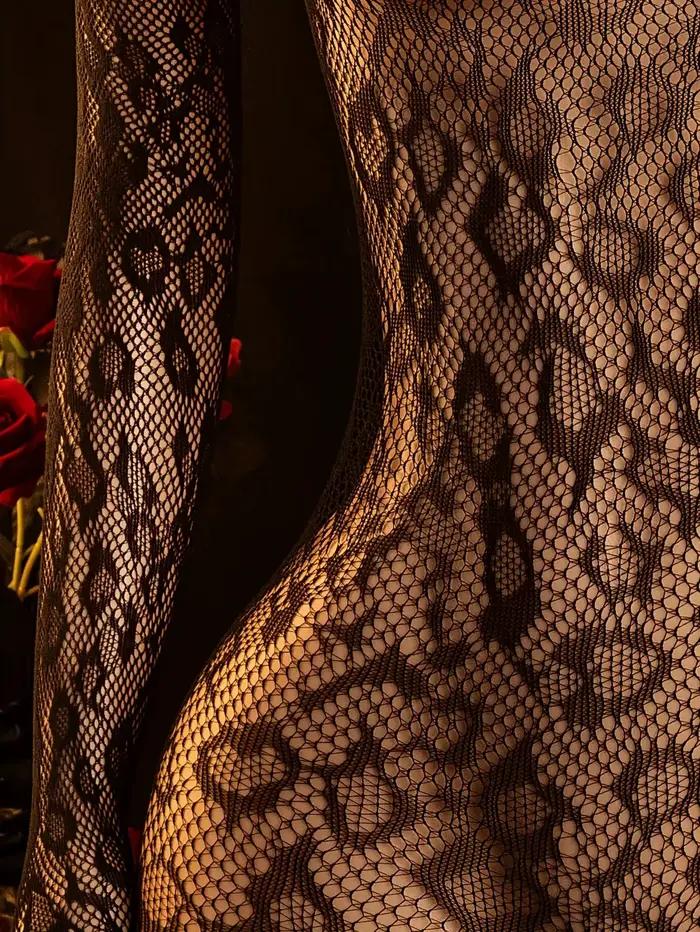 Combinaison résille sexy dos nu pour femme, ultra-fine, d'été, body en maille à manches longues, lingerie, justaucorps, combinaison de cosplay