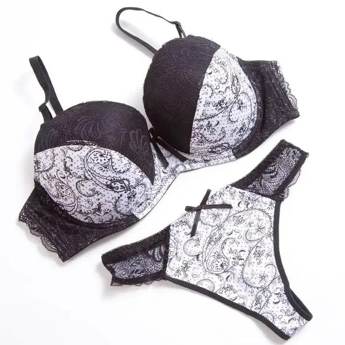 Sexy čipkovaný push-up podprsenkový set pre veľké veľkosti (70