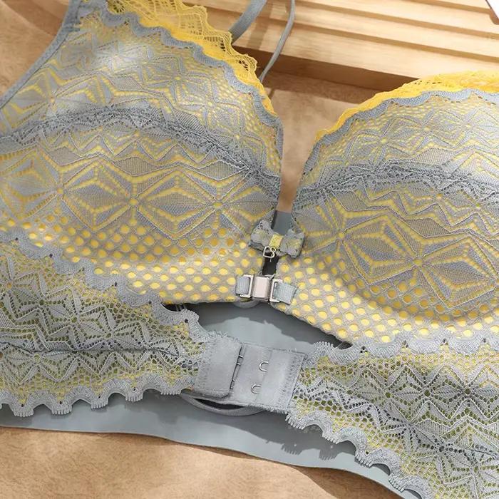 Soutien-gorge push-up en dentelle pour femme, soutien-gorge rembourré confortable, soutien-gorge à armatures, soutien-gorge à fermeture avant, ajouter une tasse, sexy, FW7033