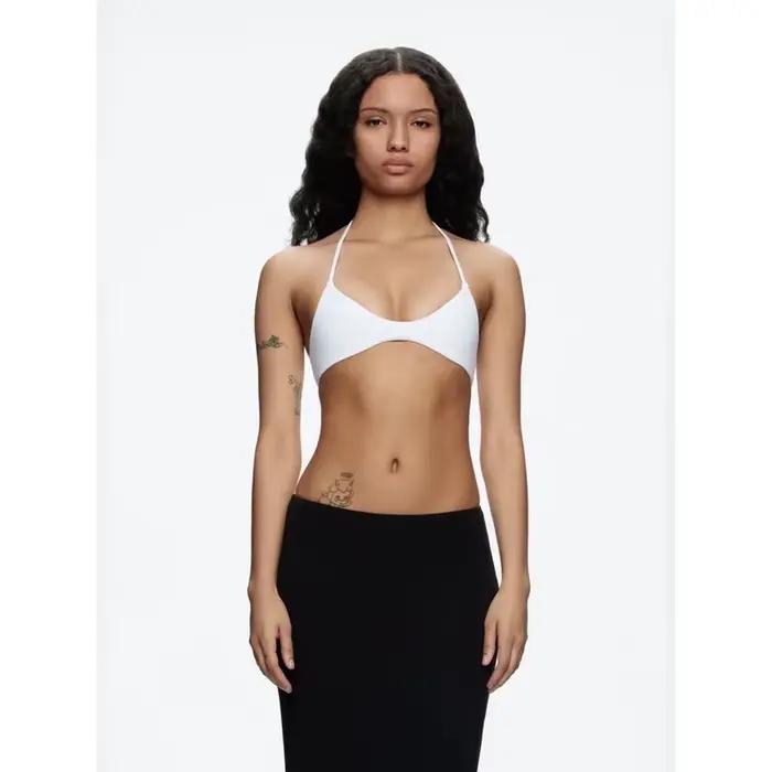 Soutien-gorge à col halter pour femme, soutien-gorge de sport sexy à décolleté plongeant, haut de yoga extensible et moulant