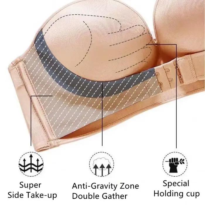 Bralette push-up réglable à fermeture frontale, soutien-gorge sexy invisible, sangle d'épaule parfaite, brassière rassemblant pour les réunions de mariage
