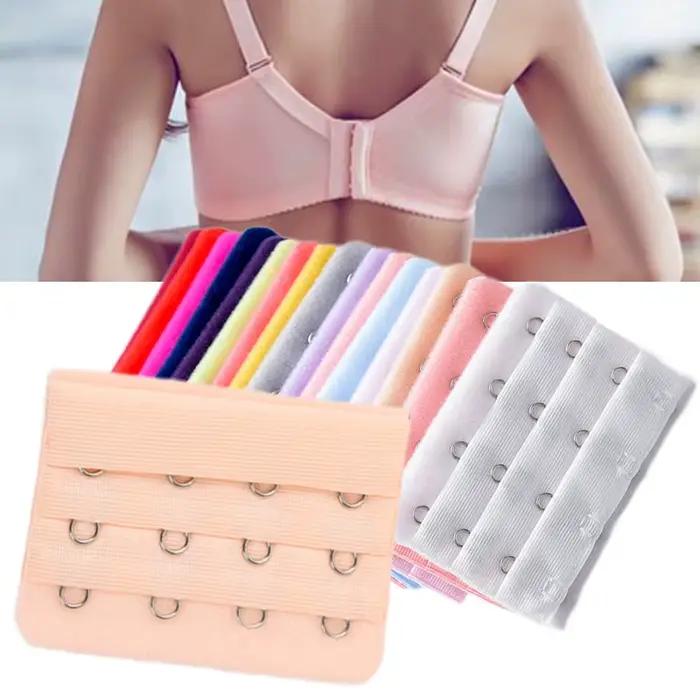 Extension de Soutien-Gorge artificiel astique pour Femme, réinitialisation à Crochet, Extenseur de Remplacement Réglable, 3 Rangées, 4 Boucles