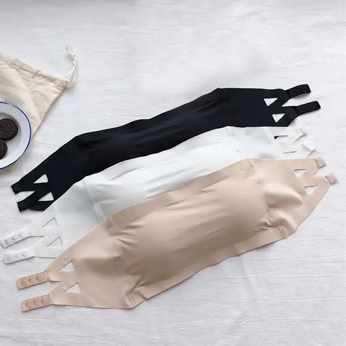 Haut tubulaire une pièce sans couture pour femmes, coussinets amovibles, intimes, basique, noir/blanc/peau, soutien-gorge sans bretelles, Bandeau, Lingerie Sexy