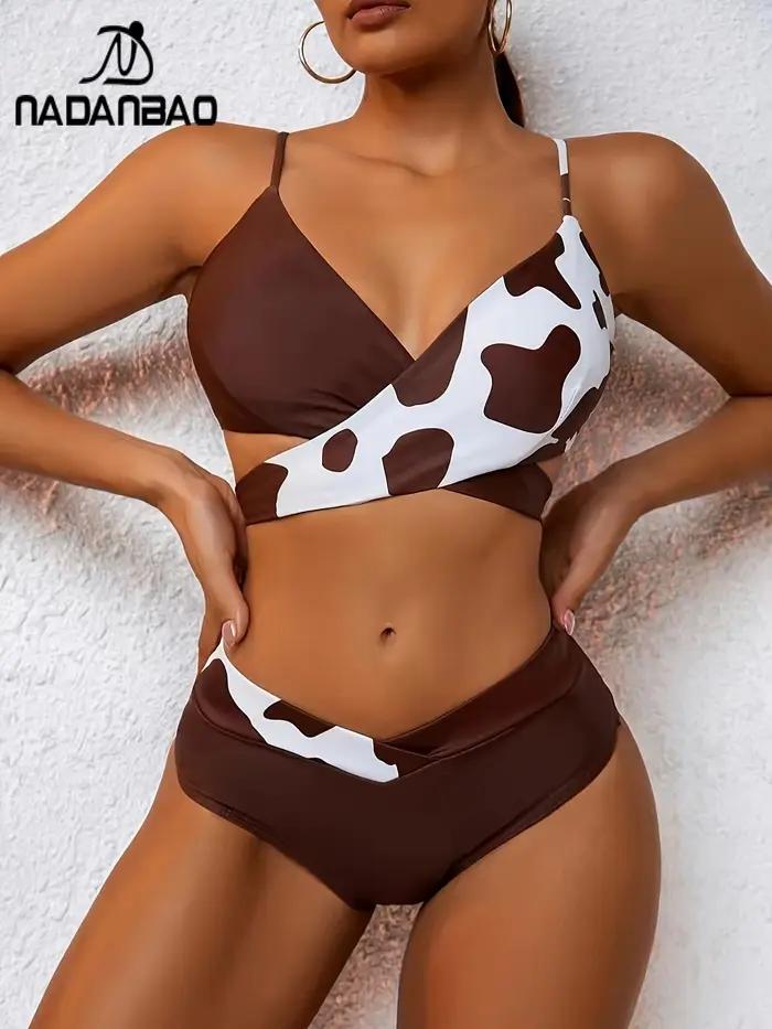 Nadanbao - Sexy plážové bikiny s výstrihom do V pre ženy