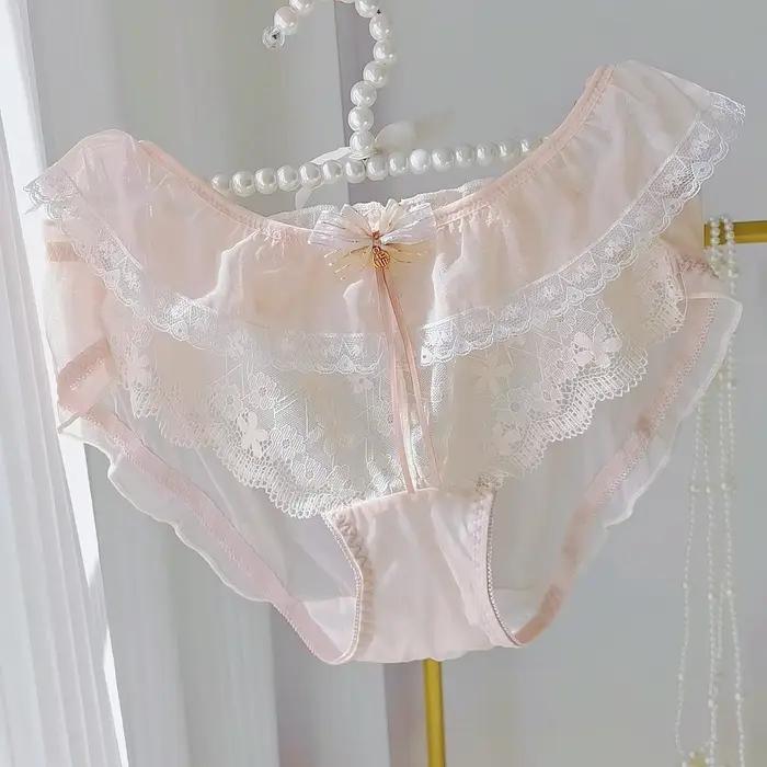 Lolita – sieťovaná a čipkovaná nohavička s volánmi