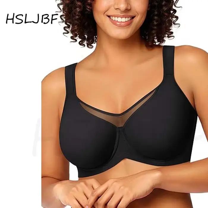 Soutiens-gorge minimisateurs HSLJBF pour femmes grandes tailles, soutien-gorge T-shirt Coolcomfort à couvrance complète sans doublure avec armatures pour poitrines généreuses
