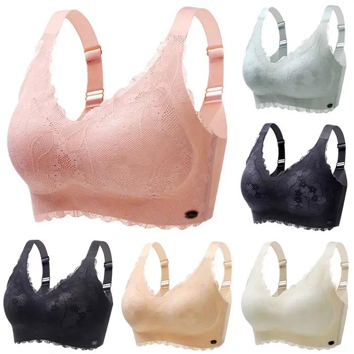 Soutien-gorge Push Up sans armatures pour femmes, couverture complète, Bralette rembourrée en dentelle avec Support, grande taille, soutien-gorge de sport à soutien maximal