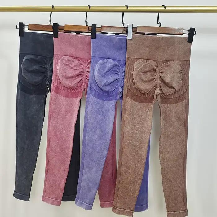 Bezšvové tie-dye legíny pre ženy – Vysoký pás