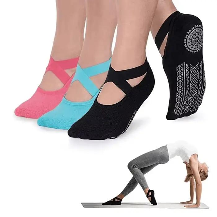Dámske bavlnené priedušné ponožky na Pilates