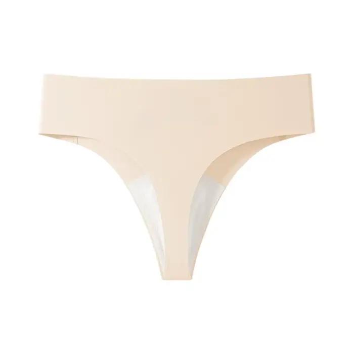 Culottes sans couture anti-transparence, string de sport et yoga, effet fessier galbant, taille mi-haute, sous-vêtements invisibles pour femme
