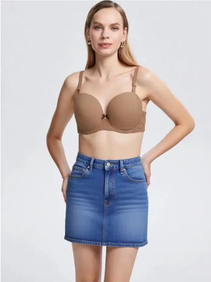 Soutiens-gorge pour femmes grandes tailles, sans coutures, légèrement rembourrés, à armatures, ajustables, pour lifter la zone sous les aisselles, minimalistes, confortables 46/105F-52/120G