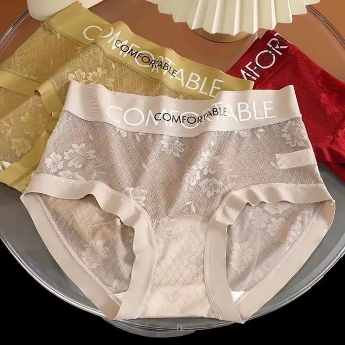 Culotte en dentelle sans couture pour femmes, Alphabet, mode, levage des hanches, légèrement resserrement du ventre, Simple, allongement, entrejambe en soie