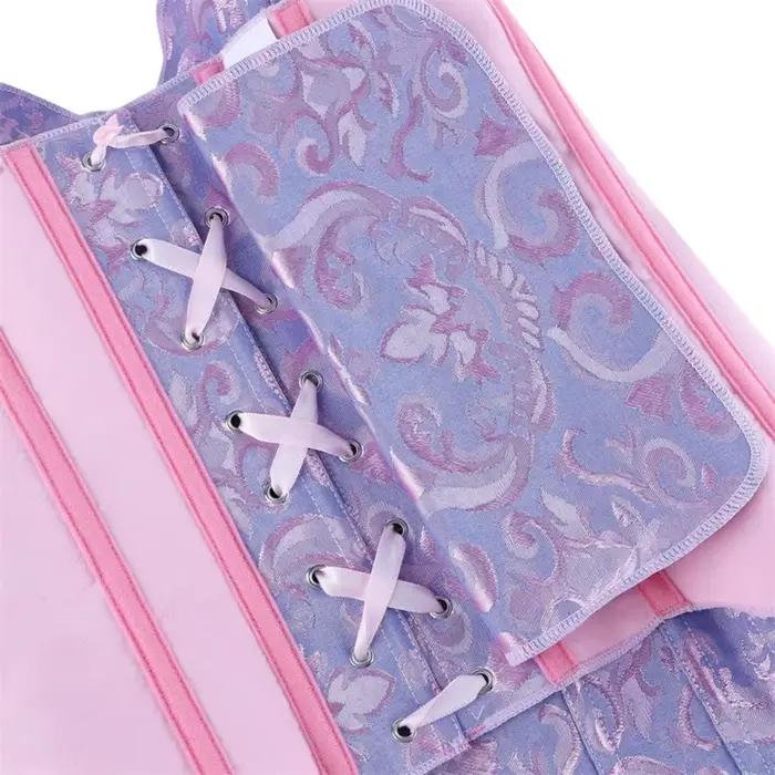 Corset et bustier victorien vintage pour femme, en jacquard, avec baleines en plastique, corselet