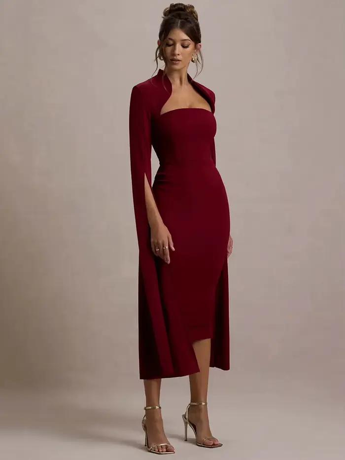 Robe sexy Mozision polyvalente avec décolleté carré pour femmes automne-hiver style club et soirées spéciales