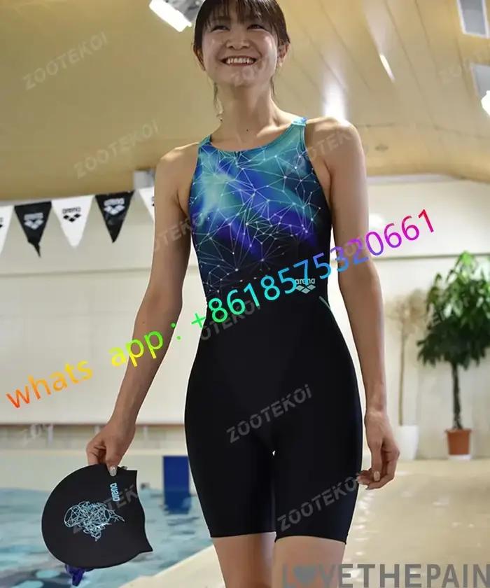 Maillot de bain une pièce pour femmes, Triathlon, entraînement professionnel, longueur aux genoux, confortable pour piscine