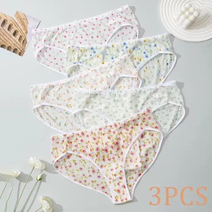 Culottes string en tulle imprimé floral frais sous-vetements légers et respirants pour filles culottes sexy pour l'été occassions spéciales