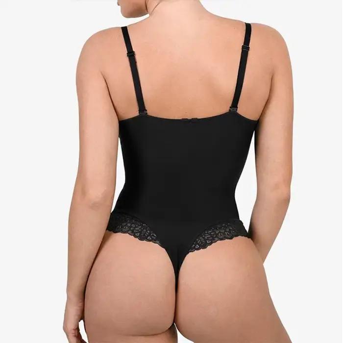 GUUDIA Body doux soyeux toucher couche Body 2 couches Shapewear ouvert entrejambe combinaison doux lisse corps Shaper dentelle Body
