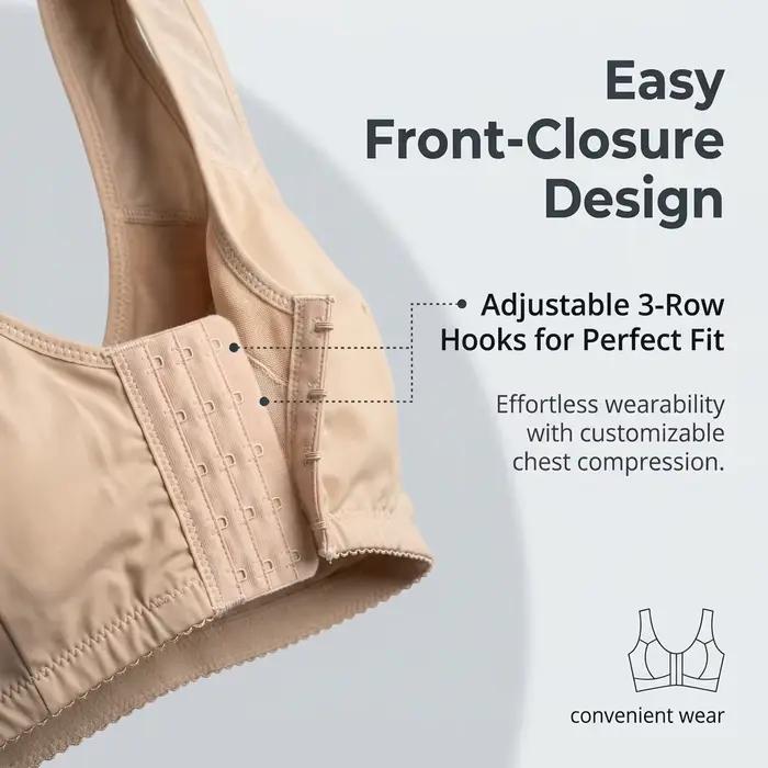 Soutien-gorge sportif pour femmes minimisant, fermeture avant, push-up, rembourré, pour yoga, fitness, course à pied