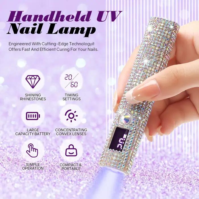 Mini LED UV lampa na nechty s diamantmi