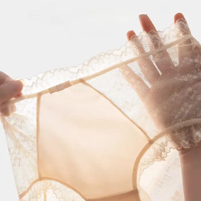 Culotte femme taille moyenne mince Sexy dentelle respirant confortable coton entrejambe culottes sous-vêtements femmes sexy culottes femmes