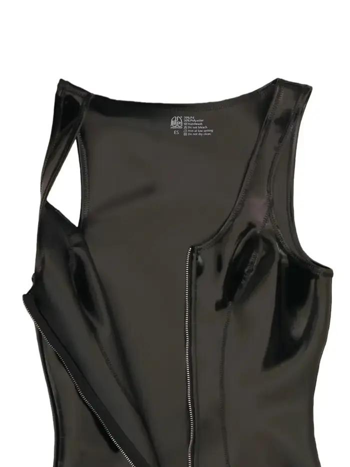 Body string une pièce sexy pour femme, coupe haute, en PU, style débardeur sexy, effet gainant double face en latex, collant de scène élastique, justaucorps de femme de chambre