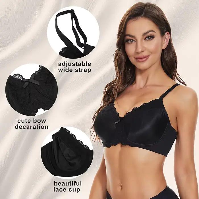 Sheroine – soutien-gorge à armatures en dentelle, minimiseur floral, couverture complète, soutien-gorge non rembourré pour femmes, confort quotidien, soutien-chemise