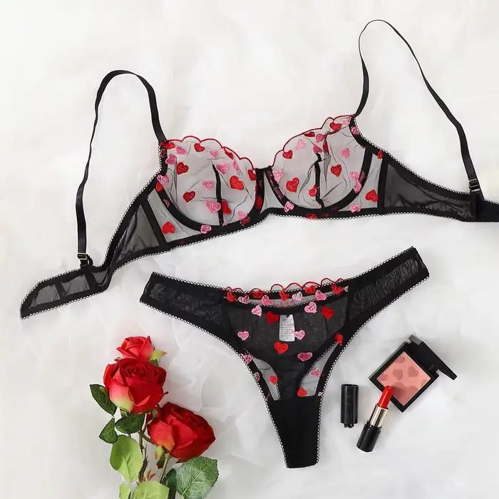 Femmes grande taille Sexy Lingeries ensembles tentation broderie florale Push Up soutien-gorge culotte Lingerie ensemble 2 pièces séduisant Lingerieoutfits