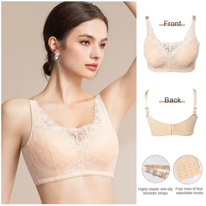Soutien-gorge de mastectomie LERVANLA 2566 à forte respirabilité pour femmes, avec poches pour prothèses mammaires incluses, ajustable, en coton confortable, grande taille