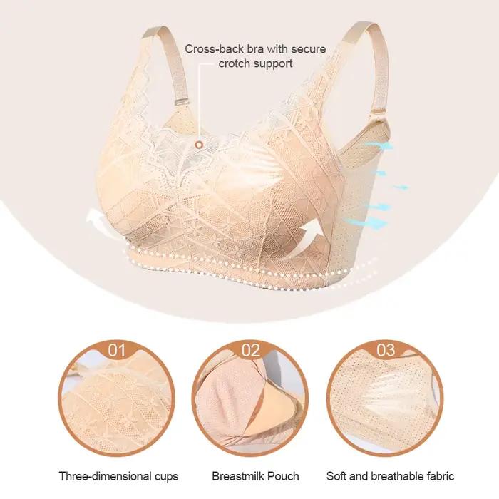 Soutien-gorge de mastectomie LERVANLA 2566 à forte respirabilité pour femmes, avec poches pour prothèses mammaires incluses, ajustable, en coton confortable, grande taille