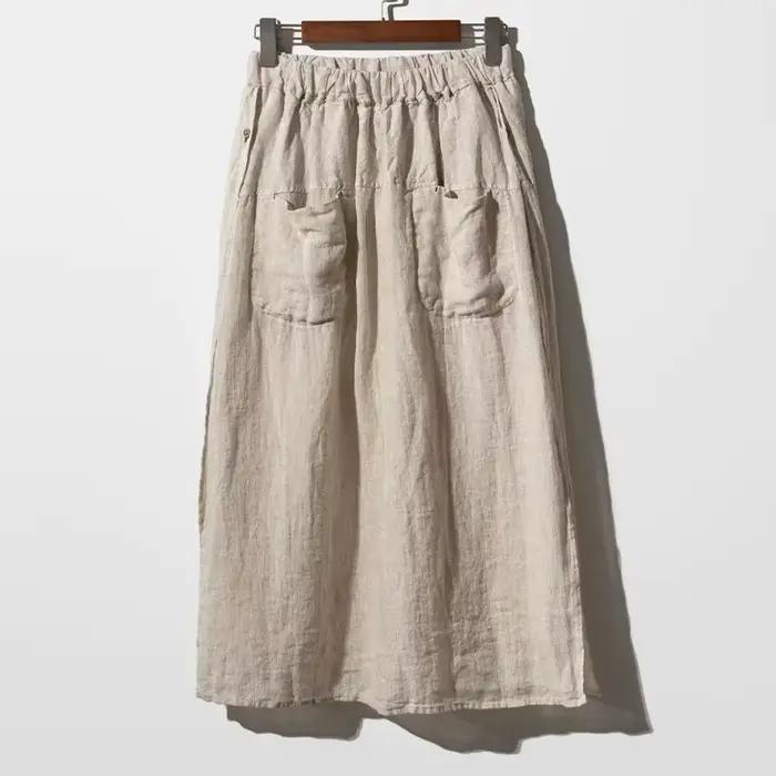 Dámske vintage letné nohavice 100% ľan