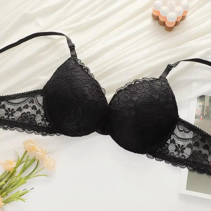 Viomisha ensemble de lingerie Sexy dame Push Up soutiens-gorge ensemble Transparent à armatures florales intime jolie sous-vêtements en dentelle ensemble de culottes