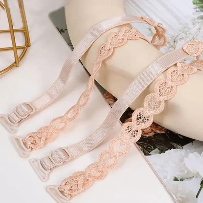 Nouvelles Bretelles de soutien-gorge amovibles en forme de cœur, en dentelle, antidérapantes, réglables, décoratives, de remplacement