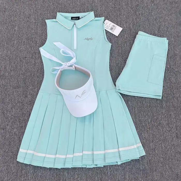 Robe de golf sans manches pour fille junior style sportif polyester antibactérienne pour printemps été occasions spéciales