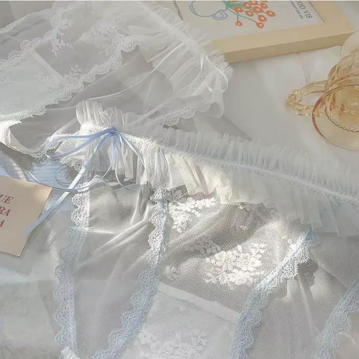Ženy Sexy Priehľadná Čipka Mašlička Tanga Spodná Bielizeň Mikro Slipy Erotické