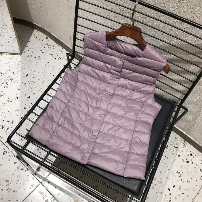 Dámska bunda z bieleho kačacieho peria 90%