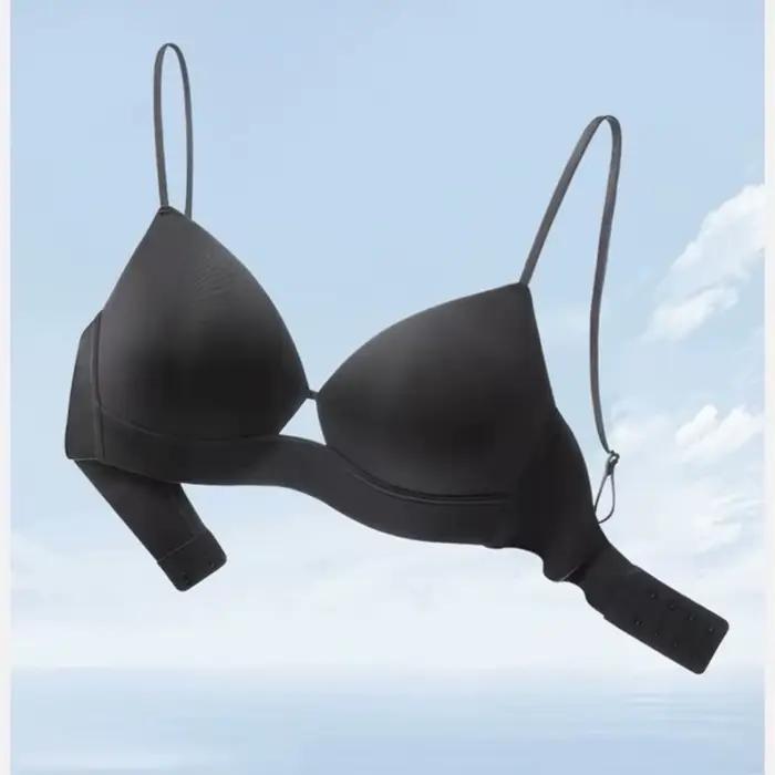 Soutien-gorge d'été à petit boutonnage pour femmes, léger, micro-rassemblement, seins latéraux, anti-affaissement, sans fil, nu, confortable, sans bretelle
