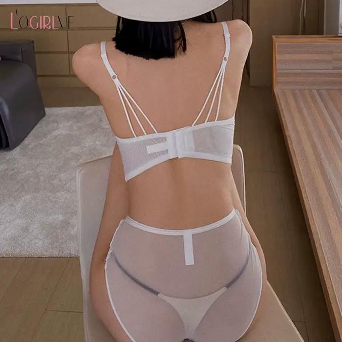 Logirlve Push Up podprsenka čipka výšivka sada spodnej bielizne pre ženy bh-sety ultra tenké poháre sexy kvalitné súpravy