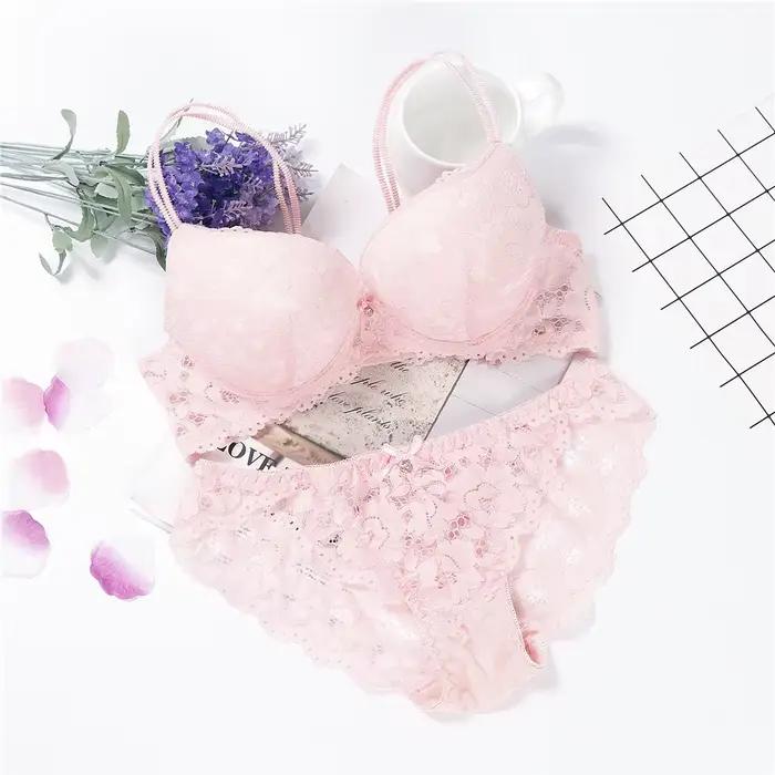Sexy podprsenkový set pre ženy Push Up Lenceria Mujer s kosticami Langerie dievča Bralette podprsenka a nohavičky Feminina čipka Underwe