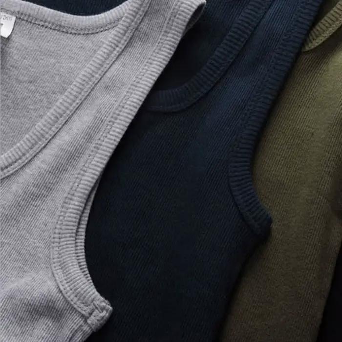 Offre spéciale été hommes vêtements femmes basique élastique débardeur pur coton sans manches hommes t-shirt musculation Fitness T-shirt