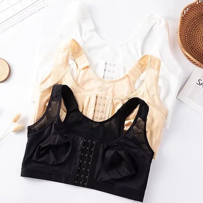 Grande taille Sexy fermeture avant soutien-gorge sans fil brassière intimes femmes Push Up Bralette sous-vêtements femme sans doublure soutiens-gorge Lingerie