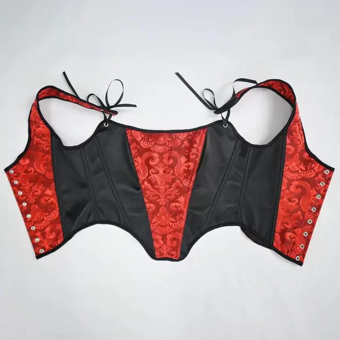 Nouveau Corset Jacquard Rose et Bleu 2026, Bretelles en Satin Rose à Nœuds, Sculpteur de Taille à Baleines, Style Vintage Adorable pour Voyages et Séances Photo