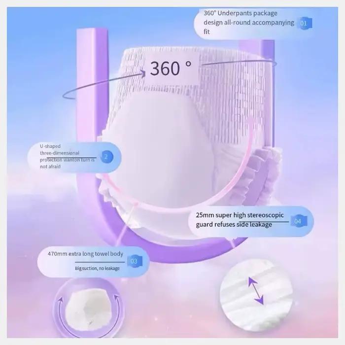 6 kusov dámske nohavičky plienky jednorazové spodné prádlo pre ženy typu hygienické vložky nohavice pre dámy s menštruačnou vložkou