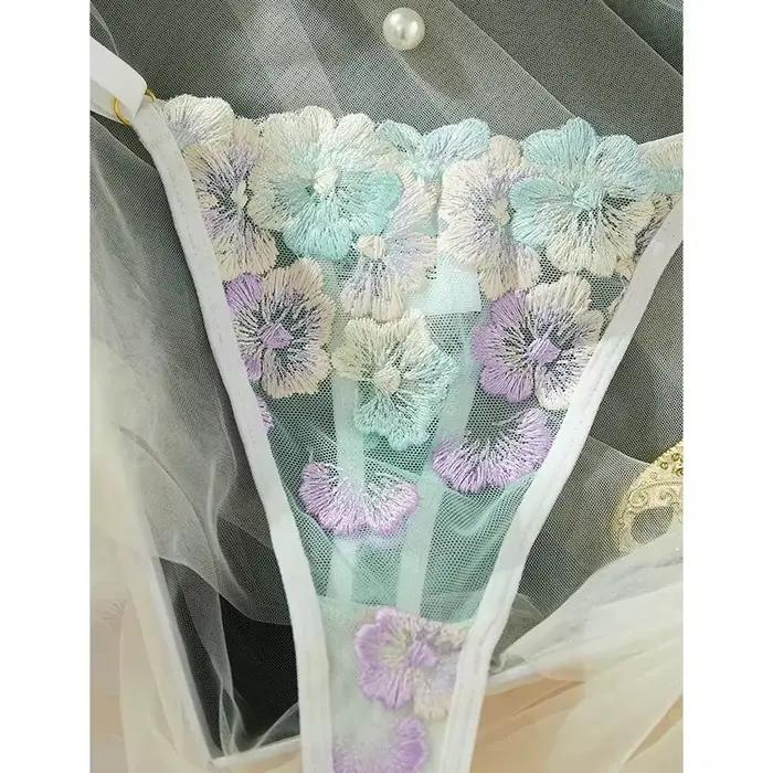 Lingerie en dentelle brodée délicate, sous-vêtements sexy, produits dégradés, kit de fans de DALTol, beaux ensembles brefs