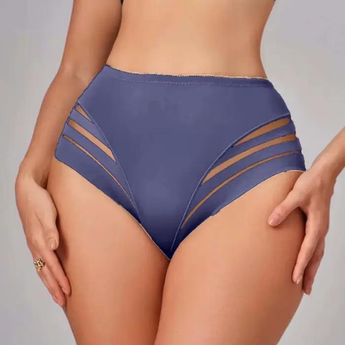 Culottes taille moyenne pour femmes, respirantes, transparentes, extensibles, avec contrôle du ventre intégral