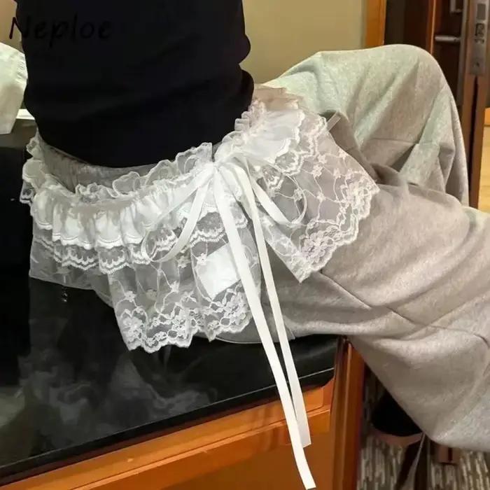 Kórejský Ins bloger Unikátna čipka vrstvy gázy sukne
