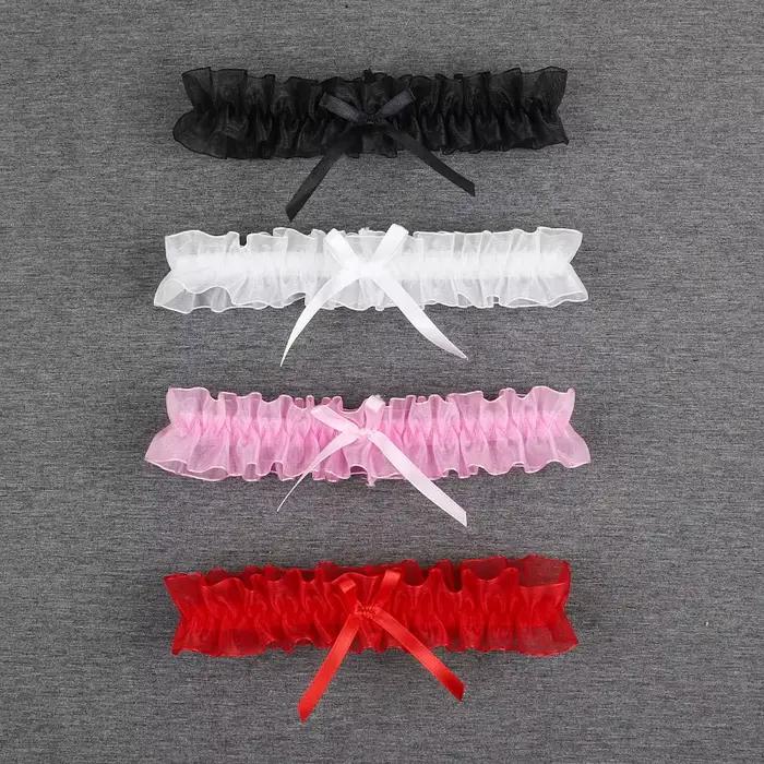 Porte-jarretelles en dentelle avec nœud papillon pour femme, lingerie sexy, boucle de jambe, jarretelles de mariage, patients cosplay, bas de mode, anneau de cuisse