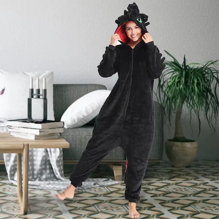 P-jTIME-Pyjama bez zubov s topánkami pre dospelé ženy