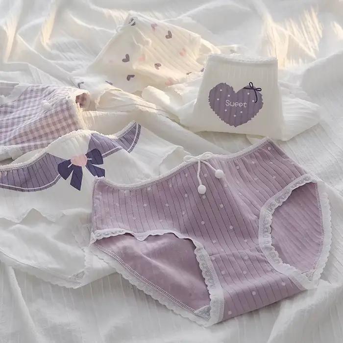2025 coton culottes femme caleçon mode nœud respirant culotte taille moyenne belle fille Lingerie culotte Lenceria sous-vêtements