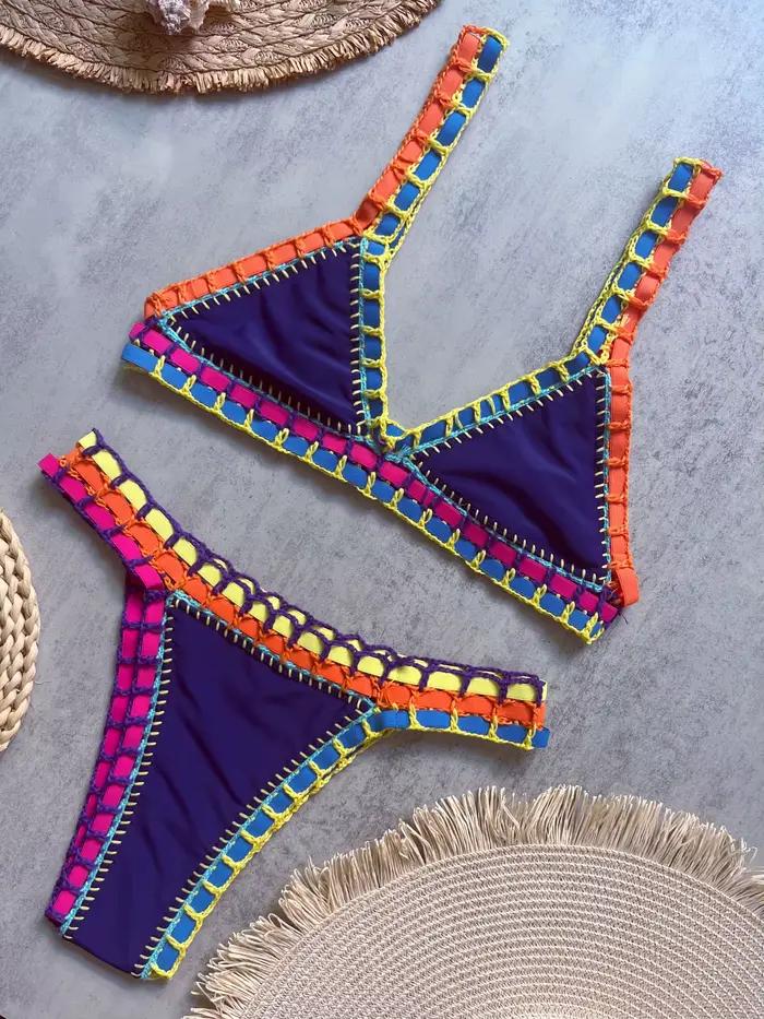 Čierny háčkovaný bikini 2026 – Sexi plavky pre ženy