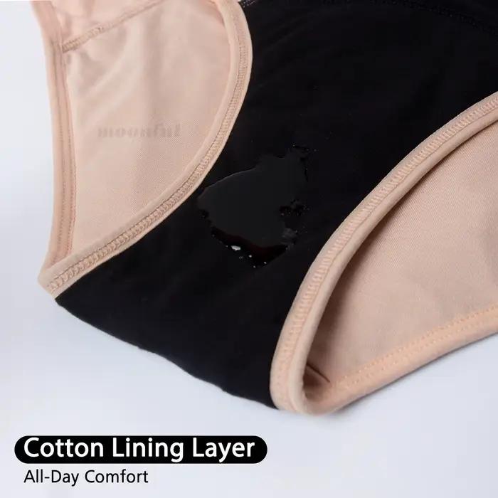 Culottes menstruelles femme flux abondant, Culotte Menstruelle en Bambou pour Femme, Taille Haute de culotte menstruation, Anti-Fuite, Lot de 3 Pièces culotte menstruelle absorbant